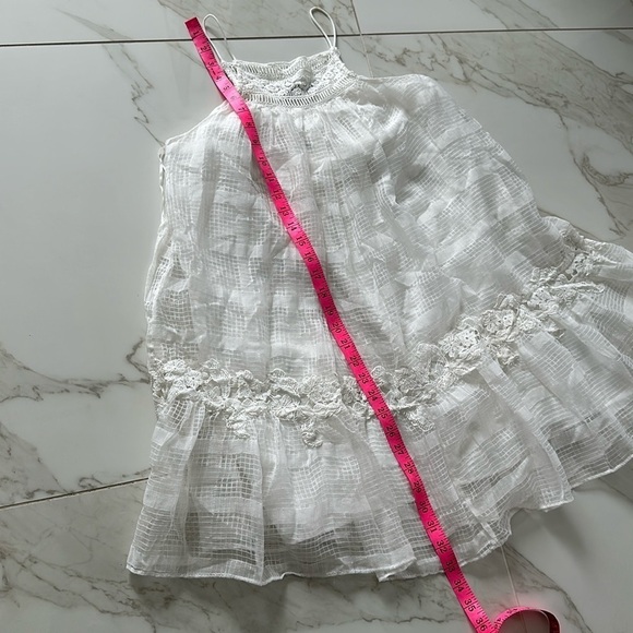 NWT ZARA Lace Halter Swing Babydoll Mini Dress White Size XS or Size S festival - Picture 5 of 10